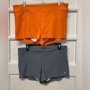 next Women's Athletic Shorts in Bright Orange and Slate Gray